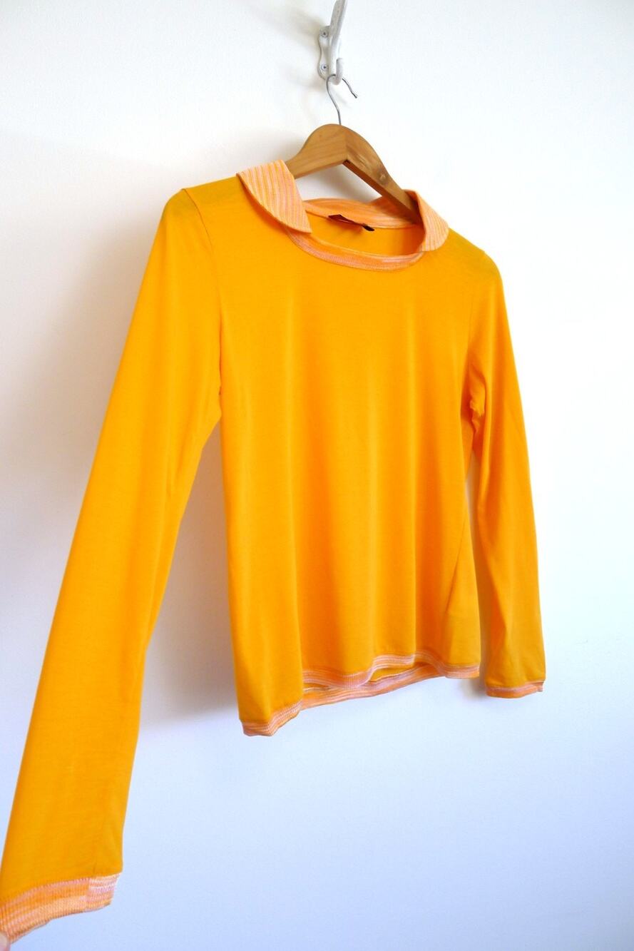 MISSONI Cotton Polo Shirt Top Peter Pan Collar Italy FWRD Net-A-Porter 40 S $785